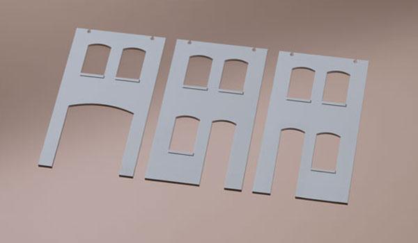 Walls with window and door openings gray (6pc)<br /><a href='images/pictures/Auhagen/80707.jpg' target='_blank'>Full size image</a>